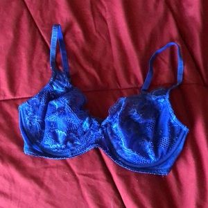 Blue lace bra